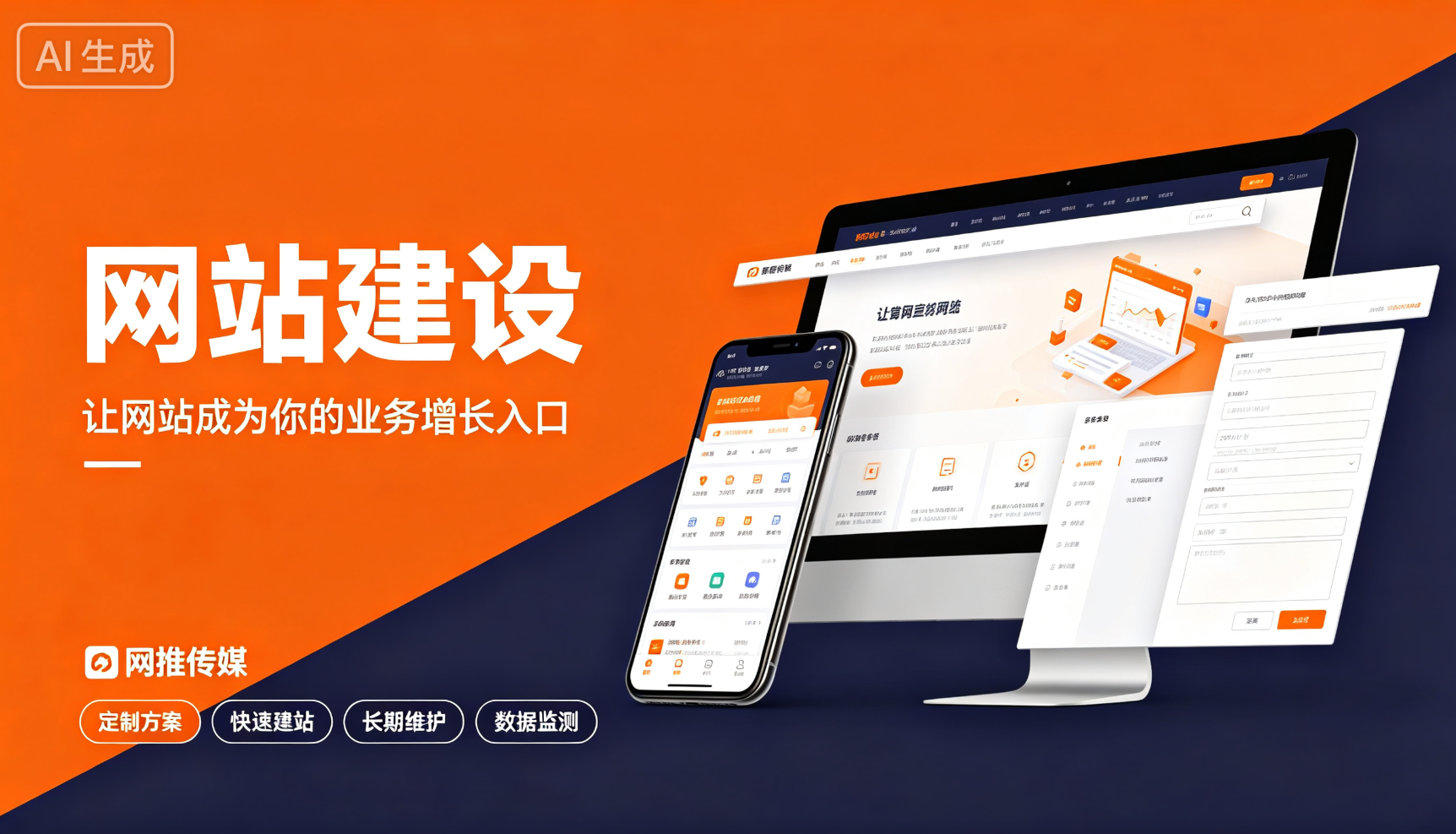 网站建设宣传图 - 响应式官网开发